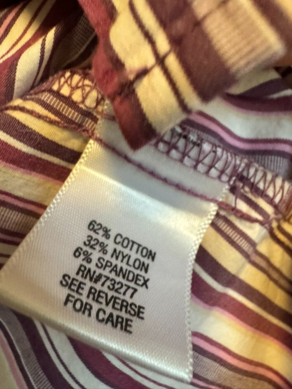 Croft & Barrow M Purple Stripe Button Down Stretch - Picture 7 of 7